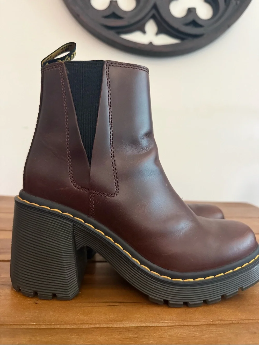 Doc Marten Chunky Platform Spence Chelsea Boot - Brown Leather - Picture 1 of 6